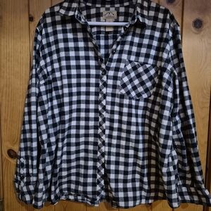 Black and White Checkered Women's Shirt